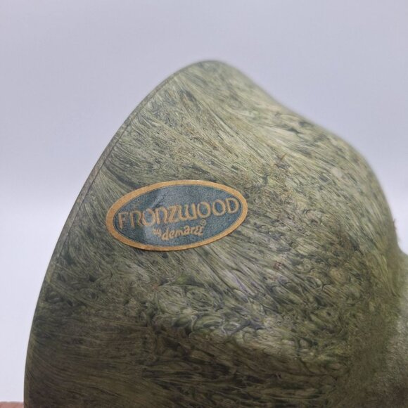 Fronzwood Kokomo Bowl Glass Lid Green Composite Vintage Art Mid Century Modern - Picture 5 of 8